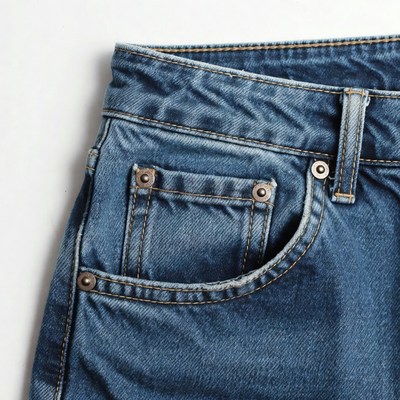 Blue Denim Jeans Pocket Closeup