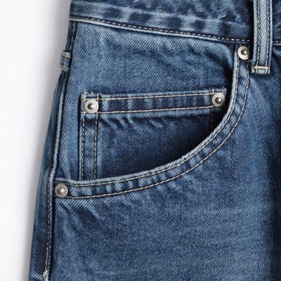 Closeup Blue Denim Jeans Pocket
