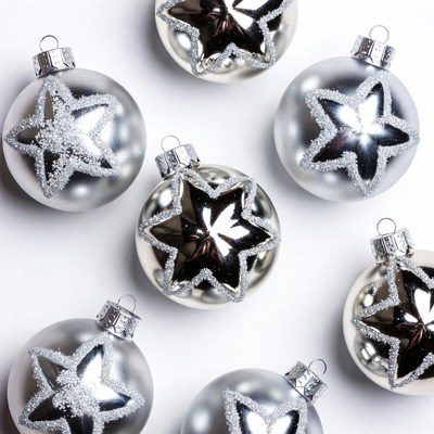 Silver Star Christmas Ornaments
