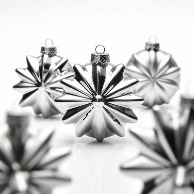 Shiny Silver Christmas Ornaments