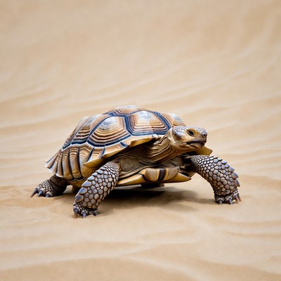 Radiated tortoise on sand