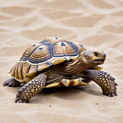 Radiated Tortoise on Sand