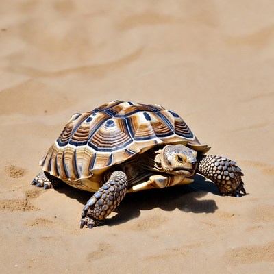 Radiated Tortoise on Sand