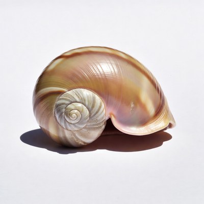 Pink Seashell on White Background