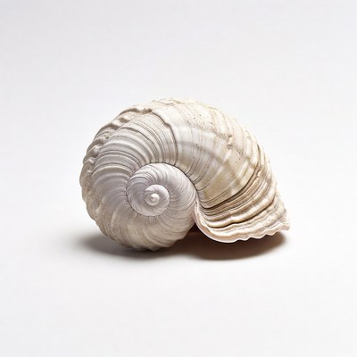 White Seashell on Isolated Background