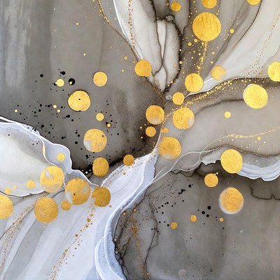 Abstract Gold Alcohol Ink Art