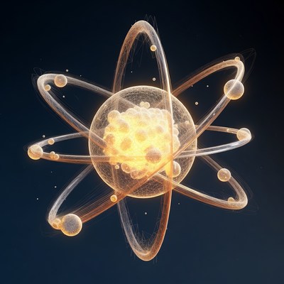 Glowing 3D Atom Model