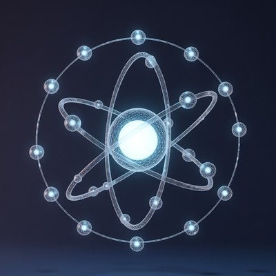 Glowing Atom 3D Model