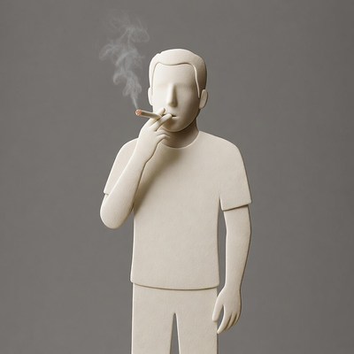 Man smoking cigarette illustration
