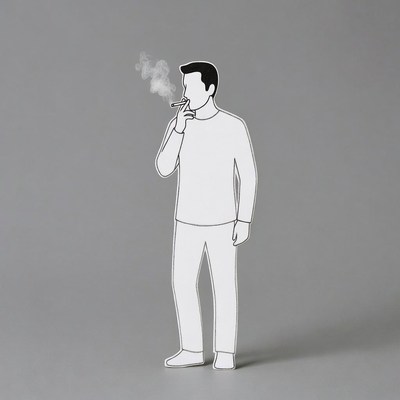 Man smoking cigarette silhouette