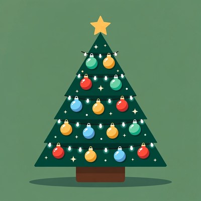 Colorful Christmas Tree Illustration