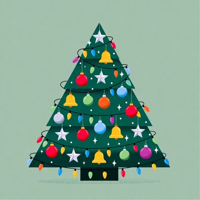 Colorful Christmas Tree Illustration