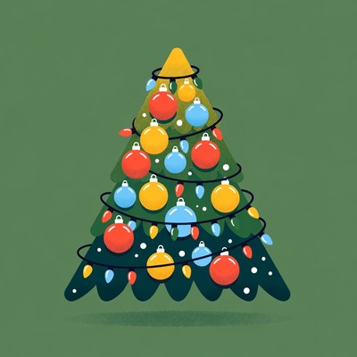 Colorful Christmas Tree Illustration