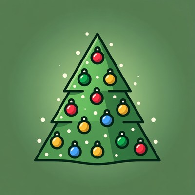 Colorful Christmas Tree Illustration