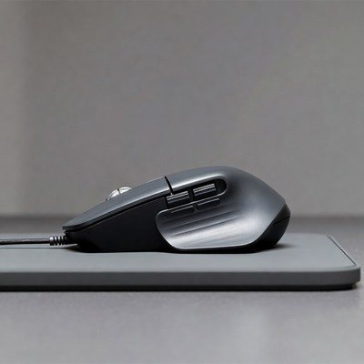 Black Gaming Mouse on Mousepad