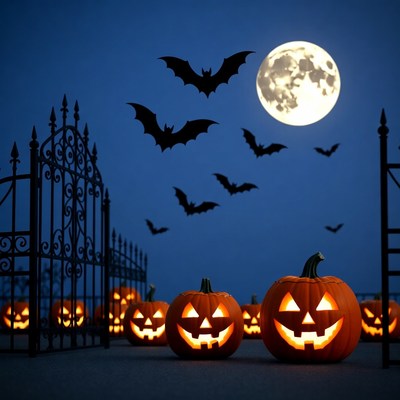Halloween Pumpkins at Wrought Iron Gate