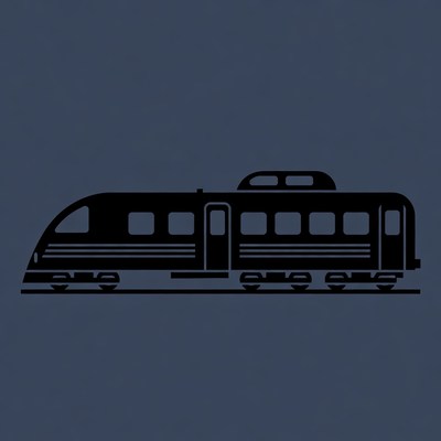 Black silhouette train illustration