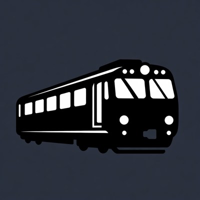 Black silhouette train illustration