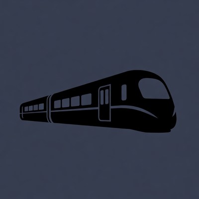 Black silhouette train illustration
