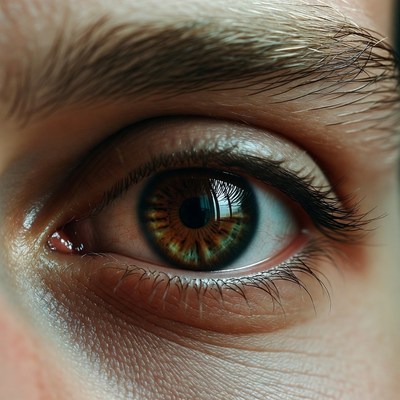 Close-up green hazel eye