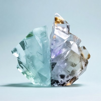 Split Colorful Crystal Cluster