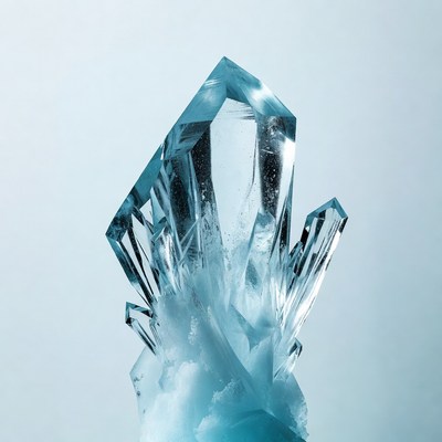 Blue Crystal Cluster on White Background