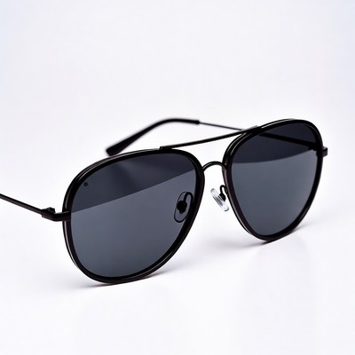 Black aviator sunglasses isolated