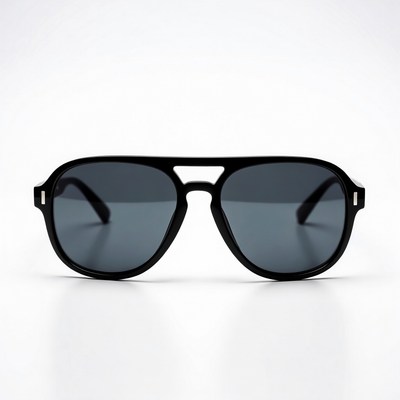 Black aviator sunglasses isolated