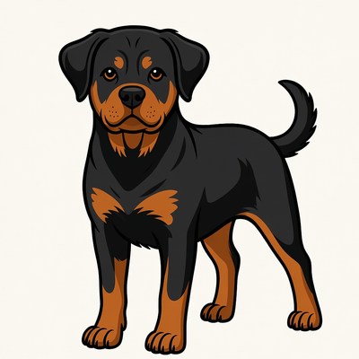 Rottweiler puppy illustration