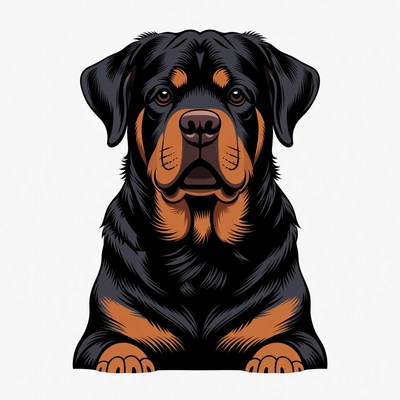 Rottweiler dog illustration