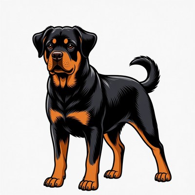 Rottweiler dog illustration