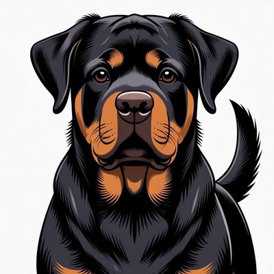 Rottweiler dog illustration