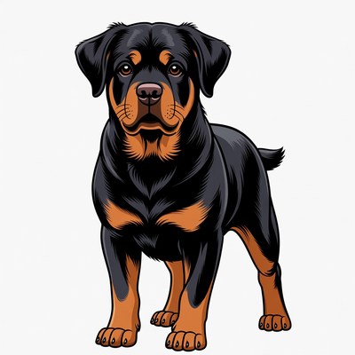 Rottweiler dog illustration