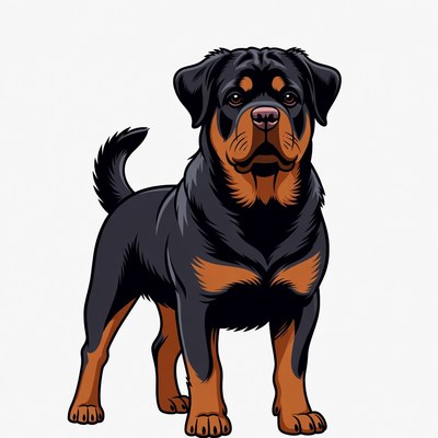 Rottweiler dog illustration