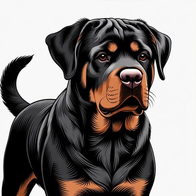 Rottweiler dog illustration