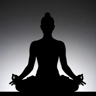 Woman in lotus pose silhouette