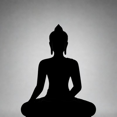 Silhouette of Buddha in meditation