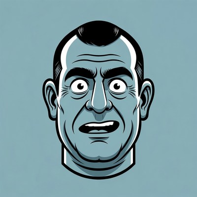 Cartoon man with shocked expression