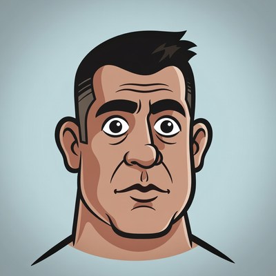 Cartoon man with wide eyes