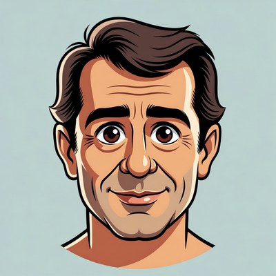 Cartoon smiling man portrait