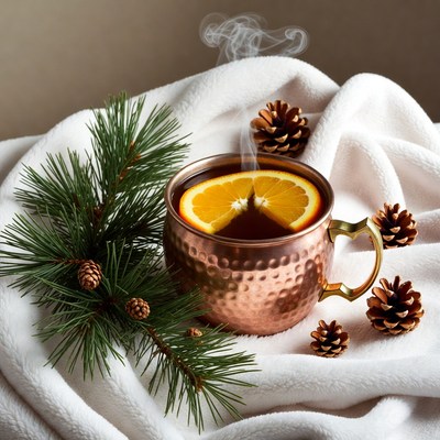 Hot Copper Mug with Orange Slice