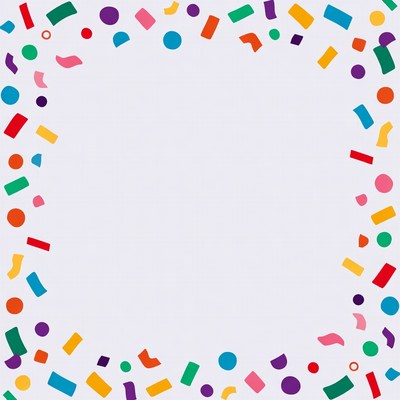 Colorful confetti border frame