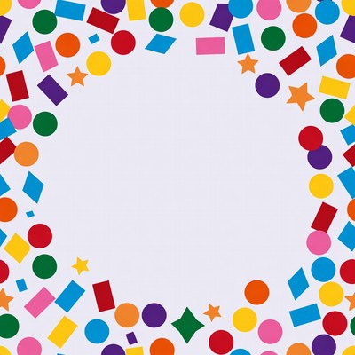 Colorful Shapes Border on White