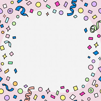 Colorful confetti border illustration