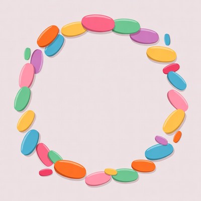 Colorful Oval Shapes Circle