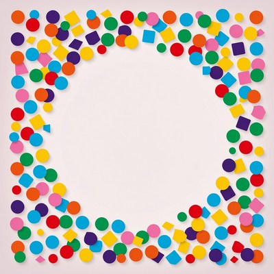 Colorful Shapes Forming Empty Circle