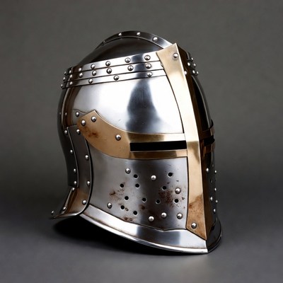 Medieval Knight Helmet Side View
