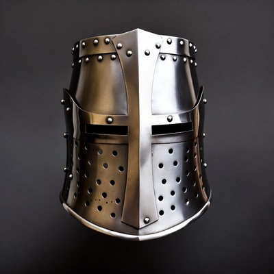 Medieval Knight Helmet Front View
