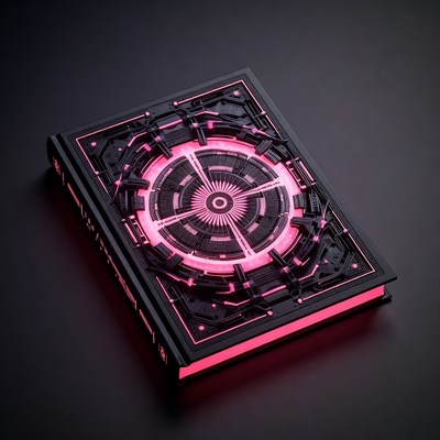 Futuristic Cyberpunk Book with Neon Glow