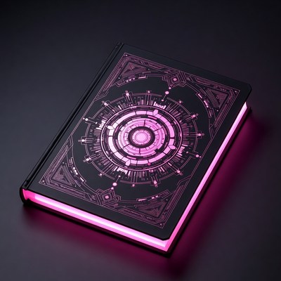 Glowing Pink Magical Book
